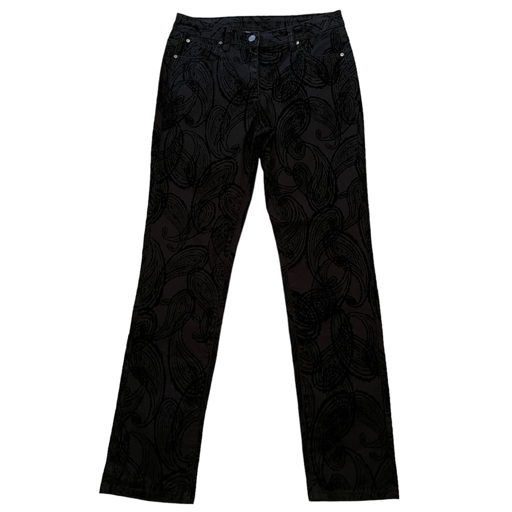 Spanner Black Tone on Tone Flocked Paisley "Modele" Straight Leg Jean 6